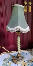 Stunning Vintage Brass + Onyx Table Lamp 52cms High +shade Needs Rewiring