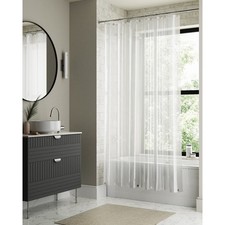 Heavyweight PEVA Shower Liner, 70" W x 72" H, Soft Silver