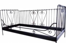 Metall Tagesbett mit Lattenrost (schwarz, Ikea Meldal)
