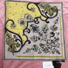 Emilio Pucci Silk Scarf Floral Leaf Print Made in Italy Multicolor Authentic
