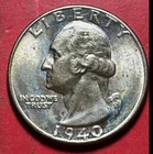 1940S Choice Uncirculated US Washington SILVER Quarter! "San Francisco" Mint!