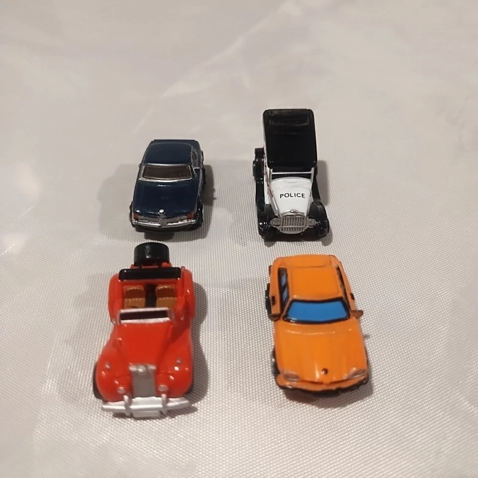 Galoob Micro Machines Lot Of 4: MG-TF, Jaguar, Mercedes, Antique Police Car  - Image 2 of 4