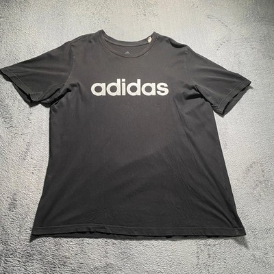 Adidas T-Shirt Herren XL Schwarz Logo Grafik Rundhals Freizeit Unisex Mode