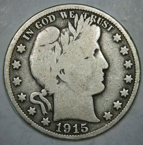 1915-S__Barber Half Dollar__Raw Silver Coin