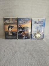Free Willy 1, 2, &amp; 3 VHS Clamshell VHS Tapes 1 Medallion
