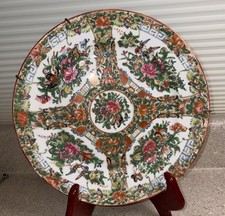 J360 Antique 19th c Chinese Famille Rose Medallion Porcelain Dinner Plate