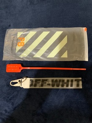 OFF WHITE INDUSTRIAL KEYCHAIN **BLACK ON CLEAR** W/ZIP TIE **NEW IN BAG**