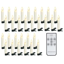 30PCS Flickering Christmas Tree Candle Lights, Clip on Candles for Christmas ...