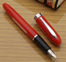 Vintage 90s Sheaffer School Fountain Pen Red with Silver Trim Fine Nib New