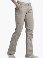 Prana Halle II Pants Mid Rise Hem Roll Up UPF 50 Outdoor Hiking Beige Size 14