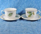 2 Villeroy & Boch PARKLAND Fine China Breakfast Cup and Saucer Sets- EUC