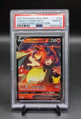 Pokemon Celebrations Promo Lance's Charizard V SWSH 133 Promo PSA 10 GEM Mint