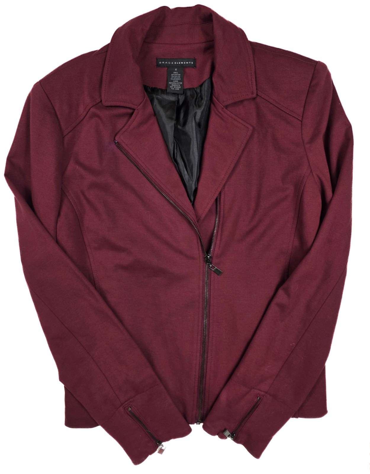 Grace Elements Maroon Zipper Front Side Pocket Bl… - image 1