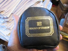 stunning small leather fleece bag pouch case for hardy trout fly fishing reel