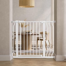 Easy Walk-Thru Baby Pet Safety Gate Hold-Open Auto-Close Steel Barrier