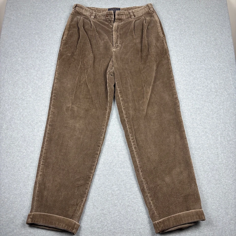 Pantalones de pana de colección Abercrombie Fitch para hombre 34x34 pierna recta puños todas las estaciones Foto 2 de 4