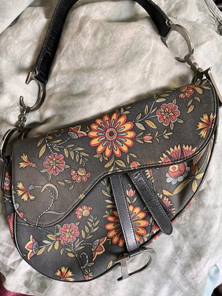 Bolso de Sillín Dior Verde Lona/Cuero RARO Bolso de Diseñador - Edición Limitada Foto 2 de 4