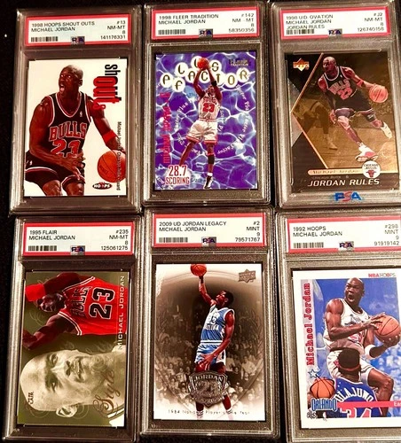 Michael Jordan (( 6 Cards)) PSA 8/ 9 Lot! Beautiful Collection .. High End Cards