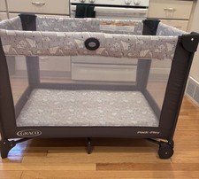 Graco Play Yard - Gray With Wheels Used 1x