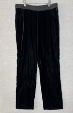 Giorgio Armani Women's 44 Black Velvet Pant Tapered Leg Zipper Closure