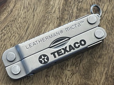 LEATHERMAN Micra Multi-Tool  TEXACO  Logo Knife Scissors Works Excellent ~TASKCo
