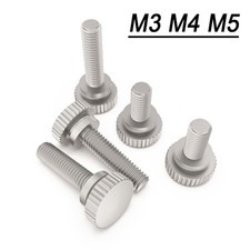 Knurled Thumb Screw M3 M4 M5 Step Bolt Brass Nickel-Plated Round Flat Head Grip