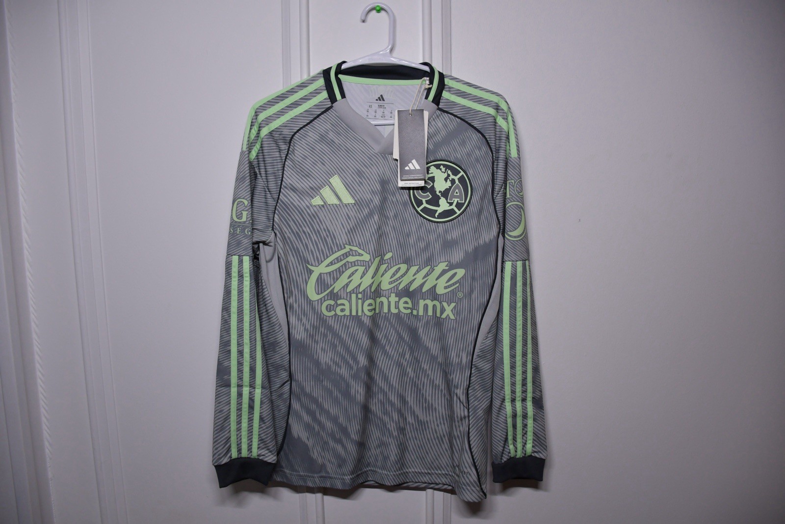 Adidas Club America 25/26 Third Long Sleeve Jersey XS Gray JN8638 NWT