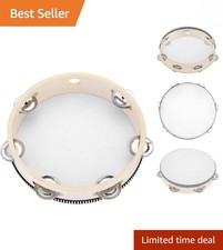 Handheld 8-Inch Birch Tambourine: Perfect for Music Parties  Education