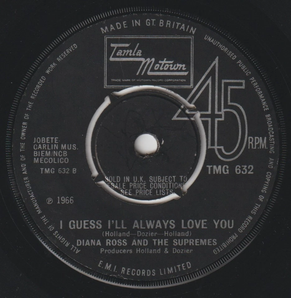 DIANA ROSS & THE SUPREMES I Guess Ill Always Love You TMG 632 1967 VG++ - Image 1 of 1