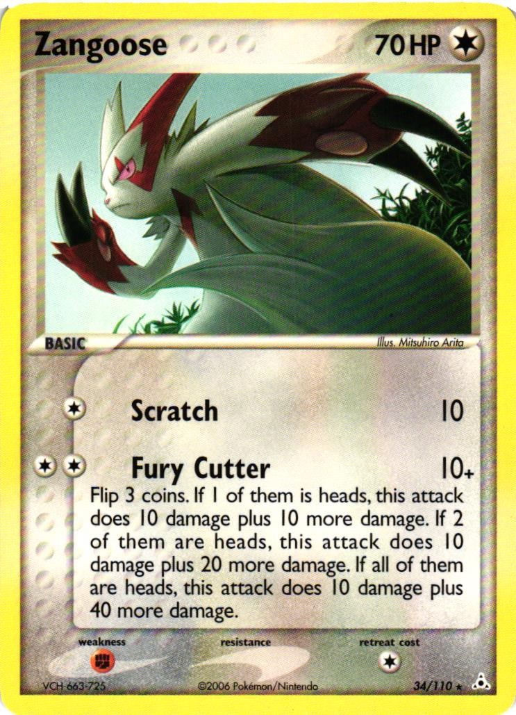 Zangoose Rare Holon Phantoms 34/110 LP