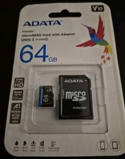 ADATA 64GB Premier microSDXC Card with Adapter UHS-I / Class 10 V10 A1 New