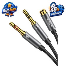 UGREEN Headphone Splitter 3.5mm Female to Dual 3.5mm Male Adapter