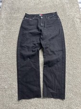 VINTAGE Tommy Hilfiger Pants Womens 13 Black Jeans Denim CUT  Mom Y2K 32x29