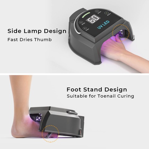 80W Professional Cordless UV LED Nail Lamp, UV Lights for Nails with 45 Beads... - Picture 4 of 7