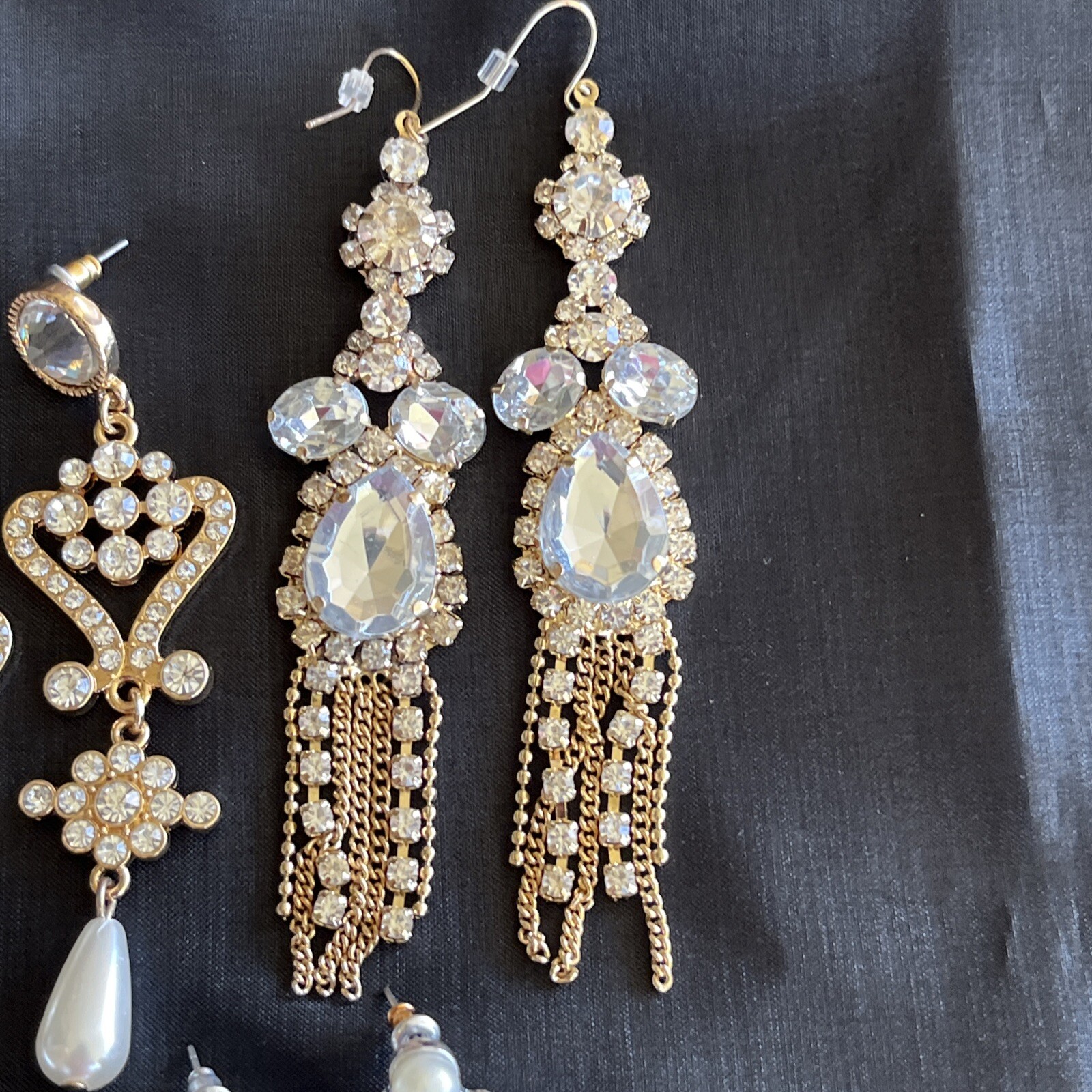 Earrings Pierced Statement Dangling Chandelier Br… - image 11