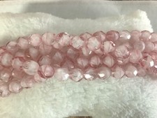 25 Crystal Pink Glass Faceted Beads 8MM