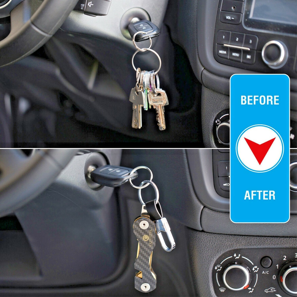 Smart Key Holder Key Organiser Compact Key Holder Key Ring-Made of