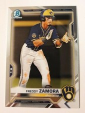 2021 Bowman Chrome FREDDY ZAMORA Prospect Card #BCP-2 Milwaukee Brewers