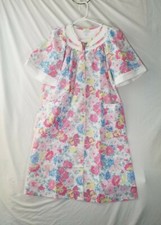 Vtg Morning News 1980 s 80 s Loungewear Housecoat Robe Snap Buttons Medium USA