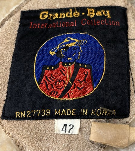 GRANDE BAY VTG Suede Leather Coat Size 42 Shearling Marlboro Boho Western Ranch - Picture 9 of 24