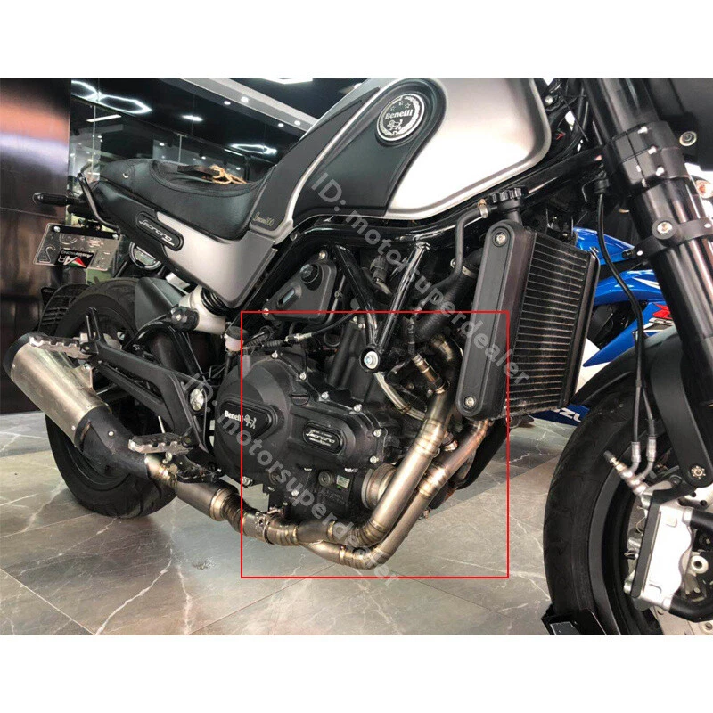 Deslizable para Benelli Leoncino 500 Titanio Sistema de Escape Cabezal Tubo de Enlace Delantero Foto 3 de 4