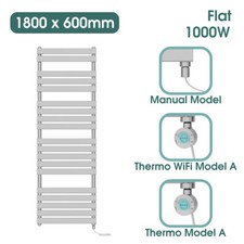 Chrome Prefilled Bathroom Electric Warmer Thermostatic Towel Rail Radiator