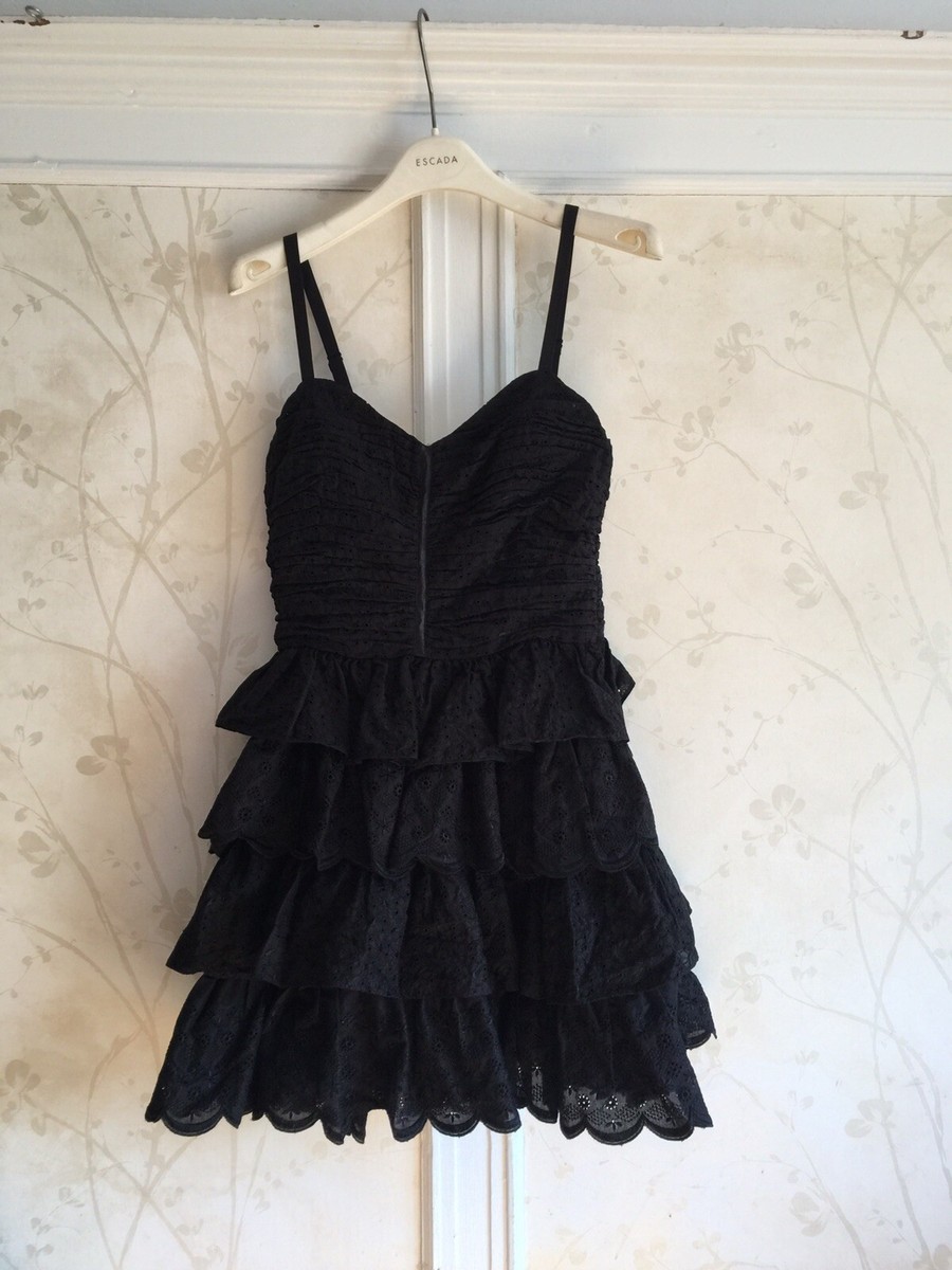 NWT Betsey Johnson Womens Black Ruffle Dress 6
