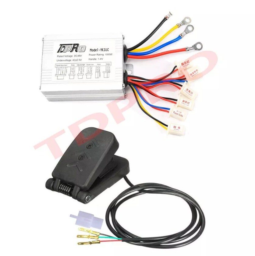 48V 1000W Brushed Motor Controller Speed Control Foot Pedal for E-Bicycle Gokart