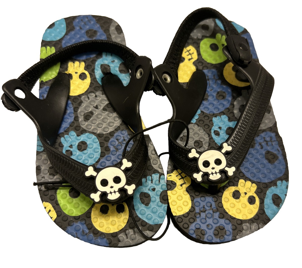 Thong Sandals Skull Flip Flops Sinestour Pirate Skull Orange Flip - Main Image