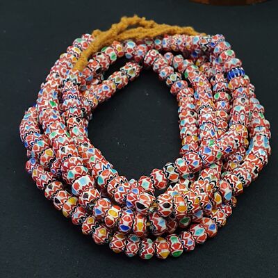 Vintage Chevron Perlen Venezianisch Afrikanisch Multicolor Glas 9mm Perlen La...