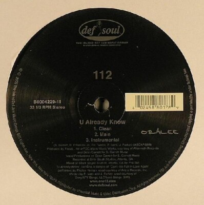 112 U Already Know STILL SEALED! Vinyl Single 12inch NEW OVP def soul