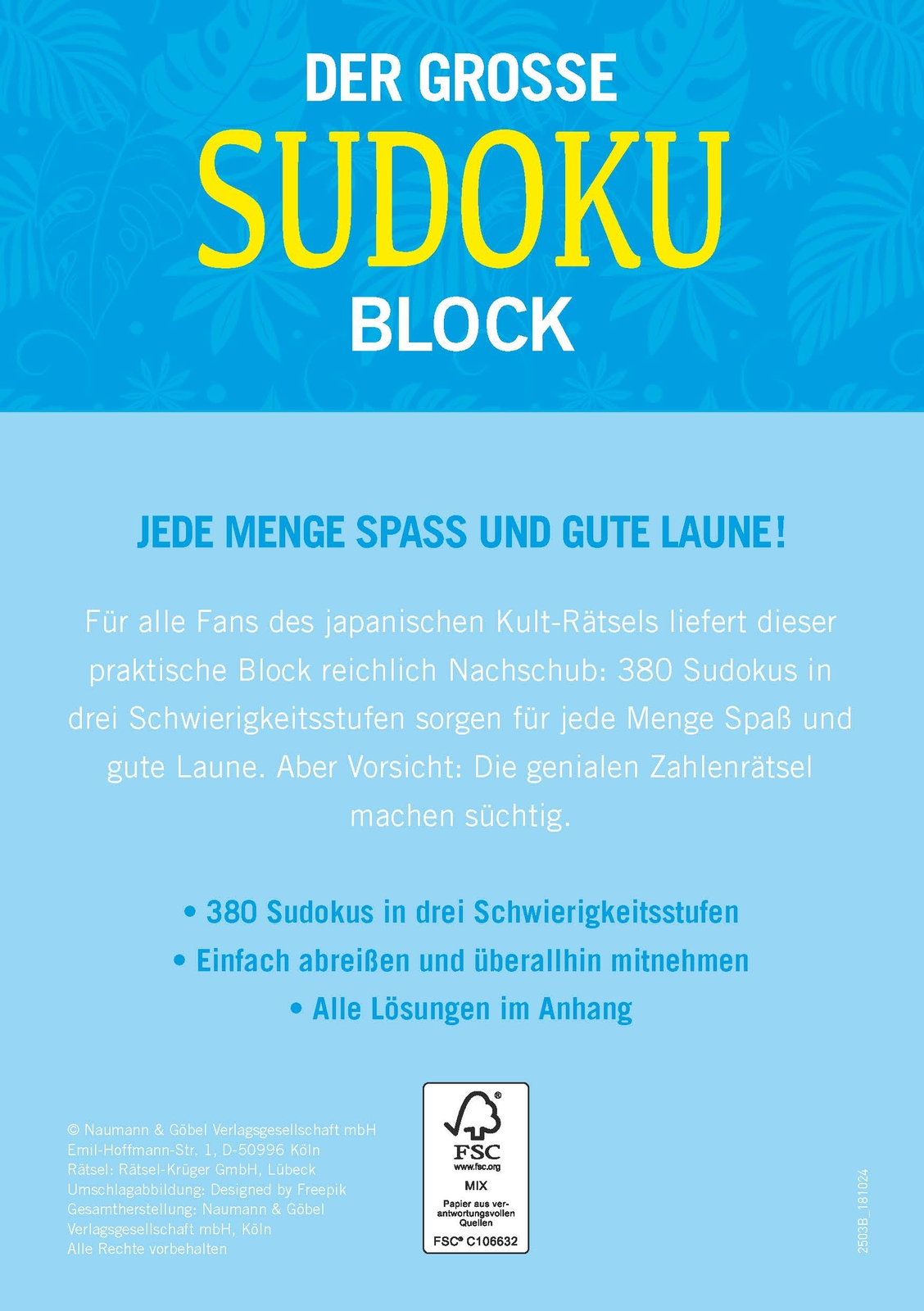 Thumbnail - Unbekannt. / Der Große Sudokublock Band 1