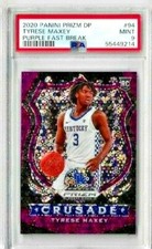 2020-21 Panini Prizm TYRESE MAXEY DP Purple Fast Break PSA 9  RC   /49