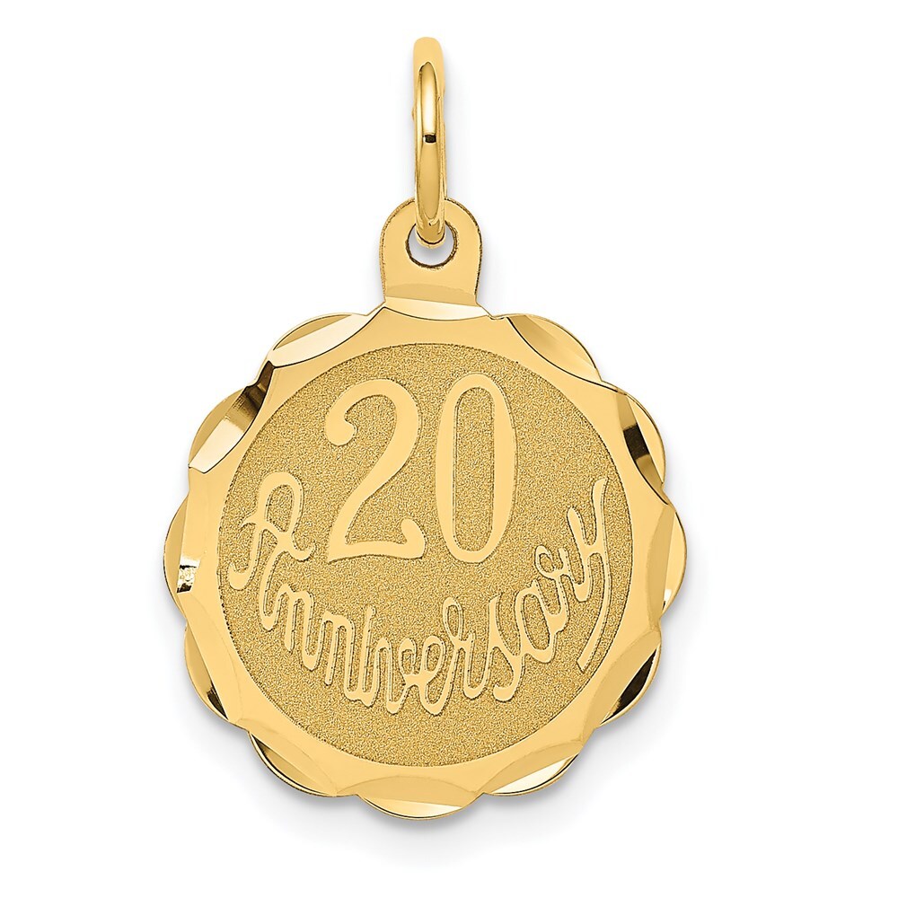 Real 14kt Yellow Gold Happy 20th ANNIVERSARY Charm | eBay